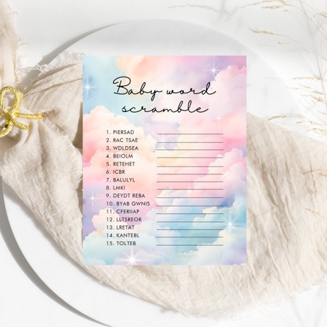 Dreamy Stars Baby Word Scramble Game (Creator Uploaded)