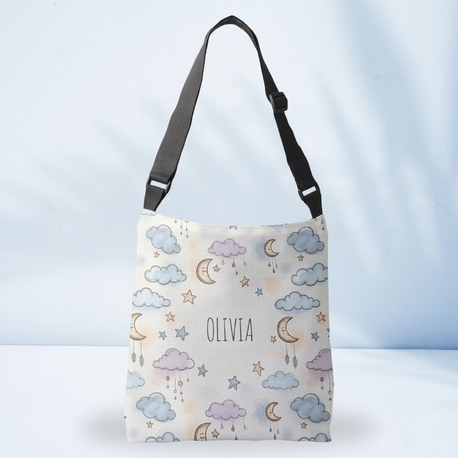 Dreamy Stars, Moons, and Fluffy Clouds  Crossbody Bag (Creator Uploaded)