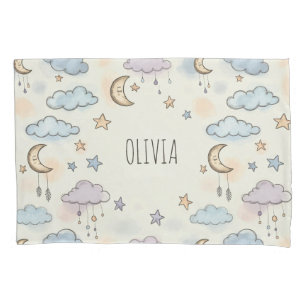 Dreamy Stars, Moons, and Fluffy Clouds  Pillowcase