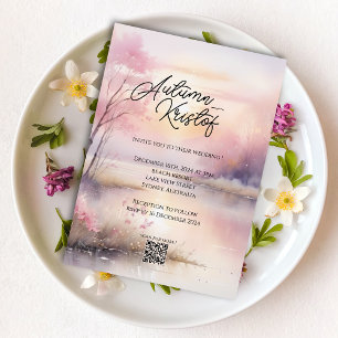 Dreamy Summer Beach Palm Tree Wedding invite