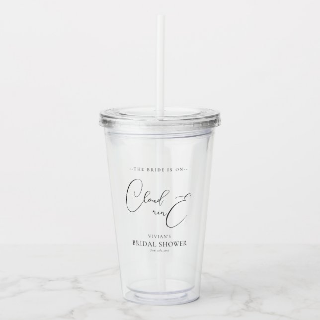 Dreamy Sunset Cloud Nine Bridal Shower Acrylic Tumbler (Front)