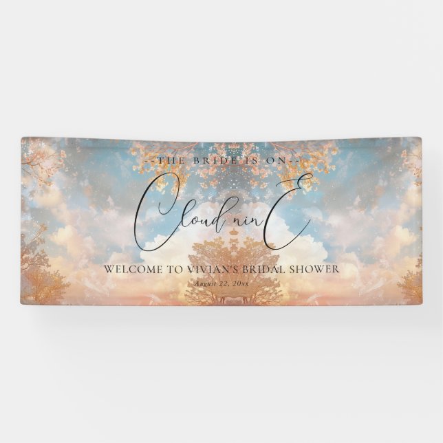 Dreamy Sunset Cloud Nine Bridal Shower Welcome Banner (Horizontal)