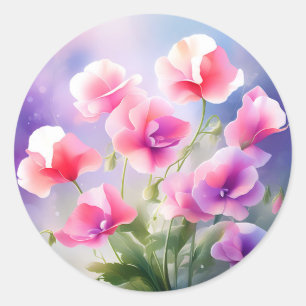 Dreamy Sweet Pea Blossom Classic Round Sticker