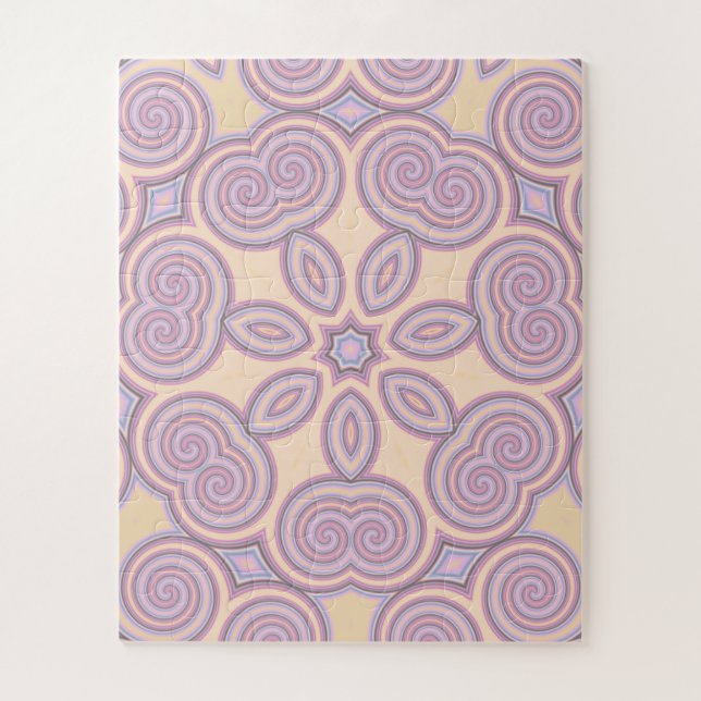 Dreamy Swirls – Pastel Psychedelic Pattern Jigsaw Puzzle (Vertical)