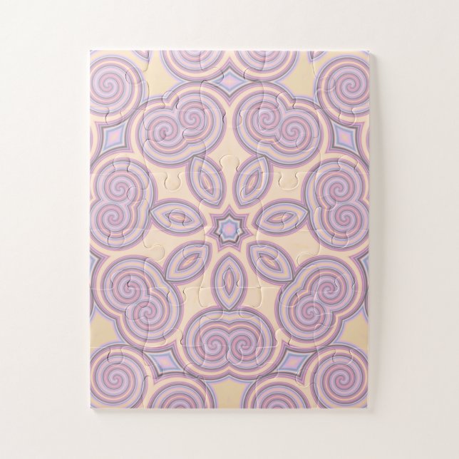 Dreamy Swirls – Pastel Psychedelic Pattern Jigsaw Puzzle (Vertical)