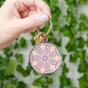 Dreamy Swirls – Pastel Psychedelic Pattern Key Ring