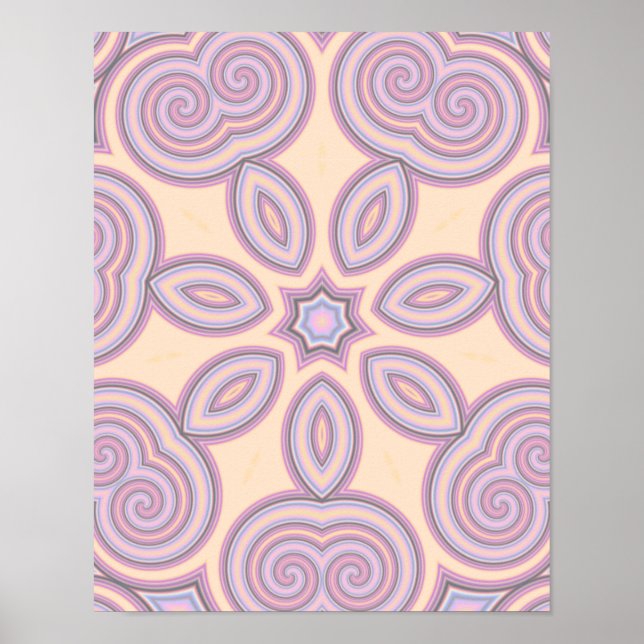 Dreamy Swirls – Pastel Psychedelic Pattern Poster (Front)
