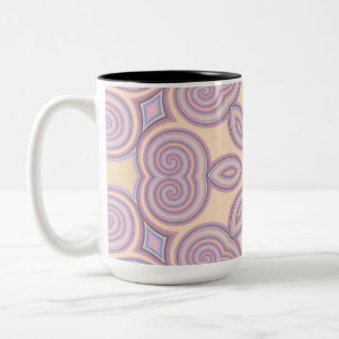 Dreamy Swirls – Pastel Psychedelic Pattern Two-Tone Coffee Mug