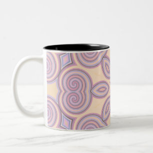 Dreamy Swirls – Pastel Psychedelic Pattern Two-Tone Coffee Mug