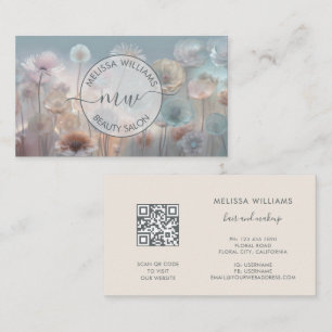 Dreamy Transparent Flowers Logo Business Card