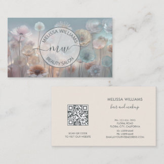Dreamy Transparent Flowers Logo Business Card