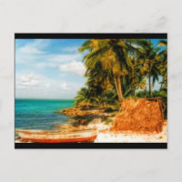 Dreamy Tropical Beach with Rowboat