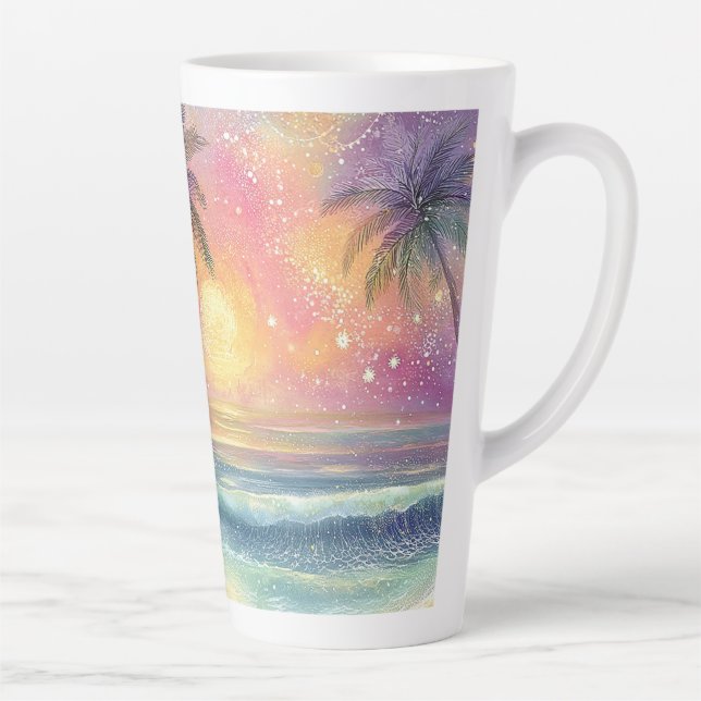 Dreamy tropical beachscape latte mug (Right)