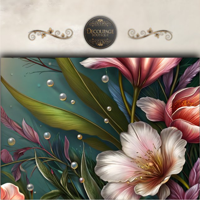 Dreamy Tropical Floral Decoupage Tissue Paper (Dreamy Tropical Floral Decoupage Tissue Paper)