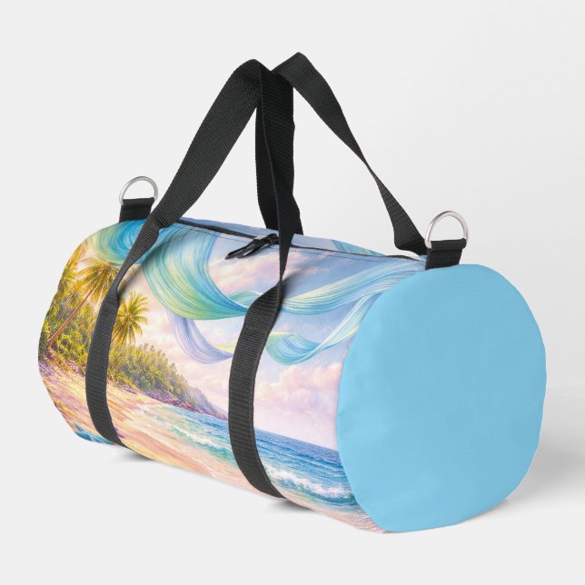Dreamy Tropical Paradise Duffle Bag (Left Corner)