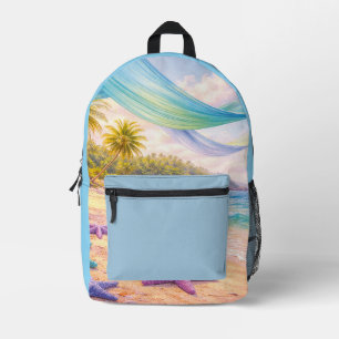 Dreamy Tropical Paradise Printed Backpack