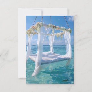 Dreamy Turquoise Sea Swing Elegant Thank You Card