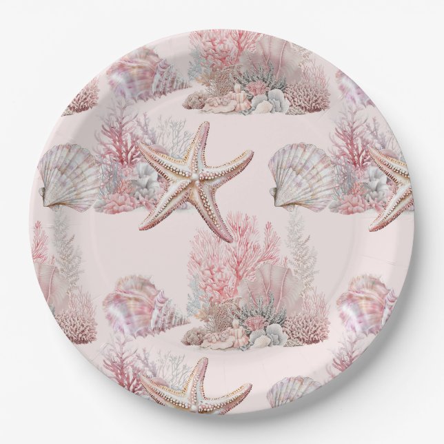 Dreamy Under the Sea Baby Shower Paper Plate (Front)