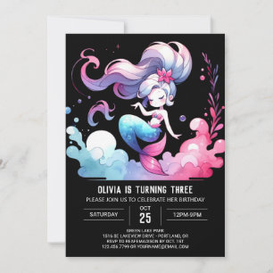 Dreamy Under the Sea Mermaid Birthday Invitation
