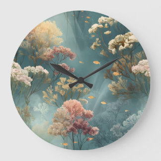 Dreamy Underwater Botanical Wall Clock