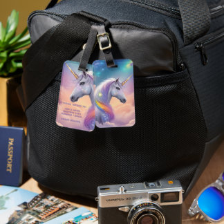 Dreamy Unicorn Glitter Pastel Galaxy Cosmic Clouds Luggage Tag
