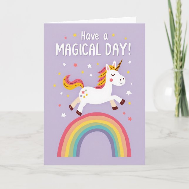 Dreamy Unicorn Rainbow Card (Front)