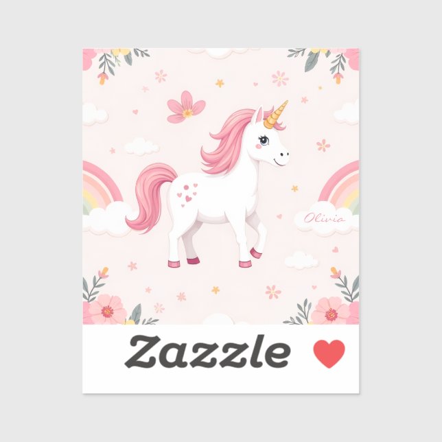 Dreamy Unicorns, Rainbows, Flowers, Cute (Sheet)