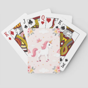 Dreamy Unicorns, Rainbows, Flowers, Cute Playing Cards