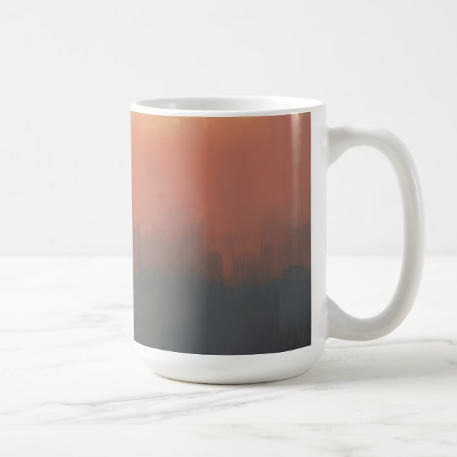 Dreamy Urban Mist – Abstract Cityscape Mug (Right)