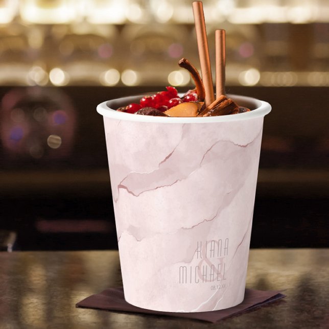 Dreamy Watercolor Abstract Wedding Blush ID817 Paper Cups (Creator Uploaded)