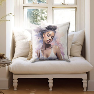 Dreamy Watercolor Ballerina Cushion