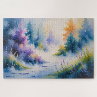 Dreamy Watercolor Forest Puzzle – Relaxing Nature