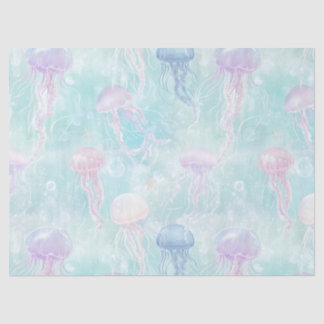 Dreamy Watercolor Jellyfish Ocean Pattern (2) Tissue Paper