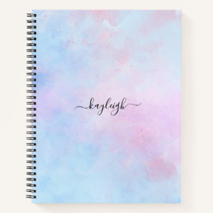 Dreamy Watercolor Pink Blue Turquoise Notebook