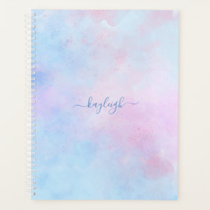 Dreamy Watercolor Pink Blue Turquoise Planner