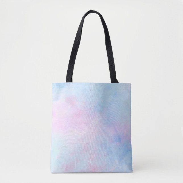 Dreamy Watercolor Pink Blue Turquoise Tote Bag (Front)