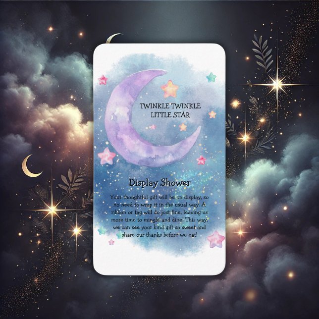 Dreamy Watercolor Twinkle Little Star Baby Shower Enclosure Card (Creator Uploaded)