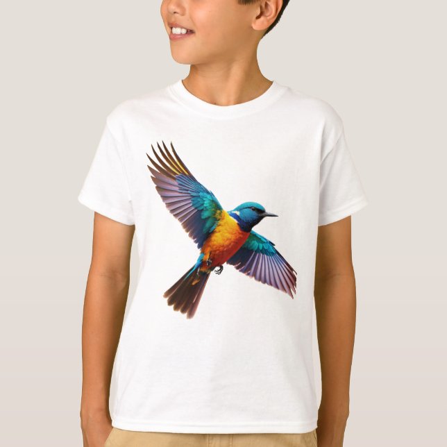 Dreamy Watercolour Bird T-Shirt (Front)