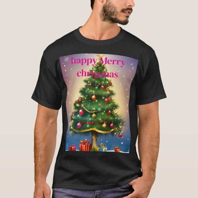 Dreamy Watercolour Christmas Tree T-Shirt (Front)