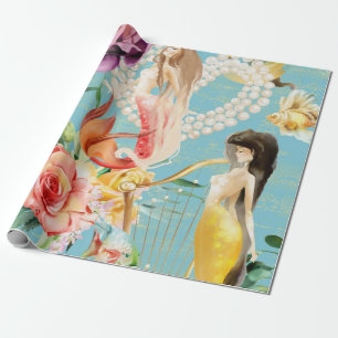 Dreamy watercolour Mermaid Wrapping Paper