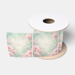 Dreamy Wedding Flowers On Mint Green Satin Ribbon