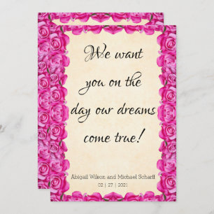 Dreamy Wedding Invitations with Pink Roses