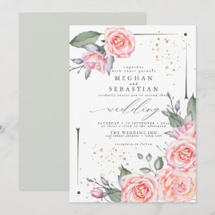 Dreamy Wedding Watercolor Greenery Invitation