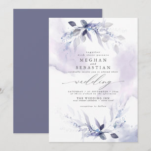 Dreamy Wedding Watercolor Plum Invitation