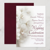 Dreamy White Orchids Elegant Burgundy Wedding