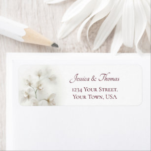 Dreamy White Orchids Wedding Return Address