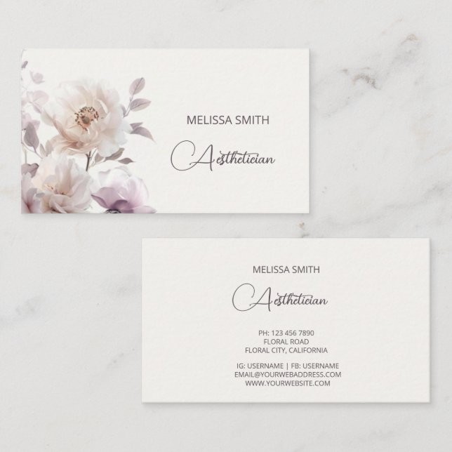 Dreamy White Rolse Business Card (Front/Back)