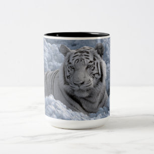 Dreamy White Tiger – Special Gift for Animal Lover Two-Tone Coffee Mug