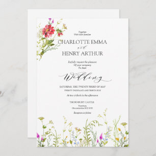 Dreamy Wild flower Wedding   Invitation