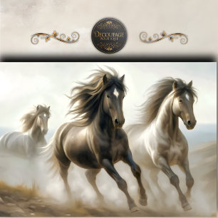 Dreamy Wild Horses Painting Decoupage Tissue Paper
